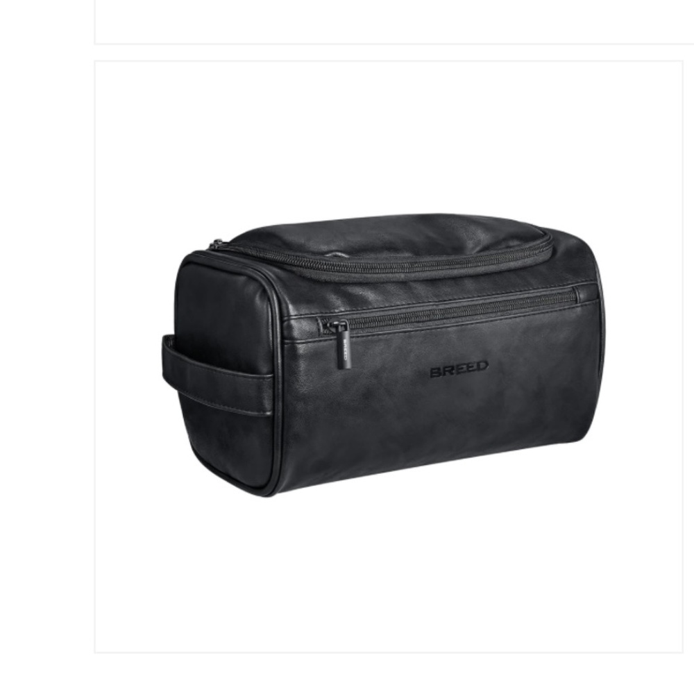 Breed Men’s PU Leather Travel Dopp in Black - New